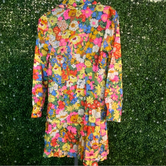 LOVE THE LABEL X Liberty Fabrics Marketa Mini Shirt Dress In Multicolor - Picture 5 of 8